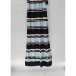 CHAPS  Striped Maxi Dress Womens XL Blue Black Slit Casual Beach‎ New Photo 6