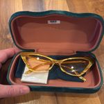 Gucci  women’s cat eye yellow frame sunglasses new‎ in case designer, sun Photo 1