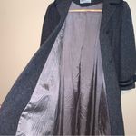 Grey Wool Coat Trench Long Jacket Vintage Winter Preppy Gray Photo 4