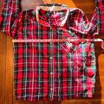 Victoria's Secret  Red Plaid Long Sleeve Button Down Christmas Pajama Top Size L Photo 8