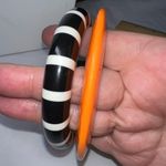 Vintage 80s‎ Set of Bangle Bracelets Orange Photo 7