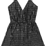 Black And Silver Sequin Romper Size M Photo 0