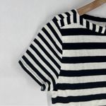 CHAPS ‎ Navy and White Striped 100% Cotton Boat Neck Short Sleeve Tee NWT Size S Photo 1