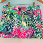 Lilly Pulitzer  Pink and Green Tropical Mini Skirt skort! Size 2 Photo 0