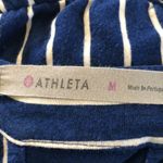 Athleta MT Ember Blue White Striped Midi Racerback Dress M Ruched Sides Stretch Photo 7