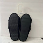 Jenni Slippers Fluffy Slides Plush Faux Fur Size XL 11-12 Black/Pink Heart Photo 3