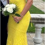Lulus  Yellow Sequin Lace-Up Maxi Dress Photo 2