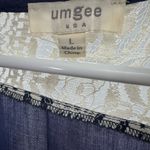 Umgee  lace patchwork navy lightweight knee length dress large casual wedding Photo 4