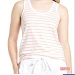 Caslon New Melody Ribbed Scoop Neck Tank Top in Pink White Stripe Small Photo 1