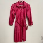 British Mist Hot Pink Belted Trench Raincoat‎ Size 12 Photo 7