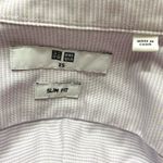 Uniqlo Purple White Striped Collared Long Sleeve Button Up Dress Shirt Photo 4