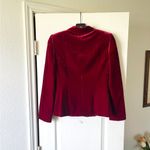 Stewart Parvin Velvet Button Jacket Red Silk Blend Tailored Size Small EUC Photo 5