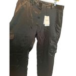 Theory Textured Satin Cargo Pants Women’s 16 Black Crushed Acetate NWT N0509214 Photo 4