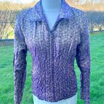 UBU Peck Your Personality Reversible Metallic Purple Zip Up Jacket Photo 10