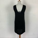 Another Place Black Sleeveless Shift Dress Boho Cutout Front Detail Small Linen Photo 5