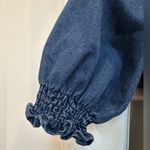 Betsey Johnson  Puff-Sleeve Dark Denim Wash Mini Dress Retro Pinup Chic Size M Photo 5