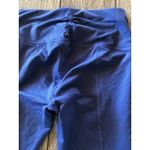 prAna  Knicker Misty Crop leggings Small Jacquard‎ Royal blue Ruched yoga Pants Photo 8