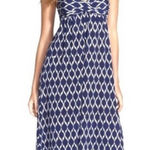 Robin Piccone Robin Piconne Blue White Ikat Halter Top Maxi Dress M Photo 0