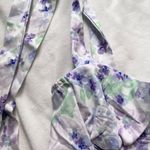 purple pastel green white floral bustier crop tank top Size XS Photo 1