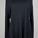 Wintersilks Sweater Womens XL Black Mock Neck Long Sleeve Silk Cotton Minimalist Photo 0