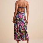 Lulus  Sutherlynn Purple Multi Floral Strapless Midi Dress Photo 4