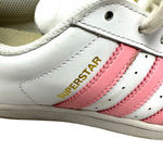 Adidas  size 5 EVM 004001‎ white pink clamshell toe lace up sneakers superstar Photo 6