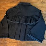 Anthropologie Women’s  Guest Editor jean jacket black swing ruffle military Photo 6