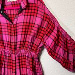 Free People  Women's Red Pacific Dawn Plaid Shirt By We The Free Size Small Photo 10
