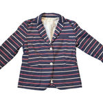 Gap Academy Blazer Women's Size 6 Navy Pink White Stripe Double Button Jacket Photo 0