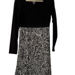 prAna  Black White Long Sleeve Scoop Neck Dress Womens M Gorpcore Athletic Minii Photo 0