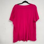 Roamans Pink Lace Short Sleeve Tee Shirt Womens 1X Boho Cassic Top Crochet Boho Photo 4