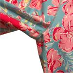 Simply Southern Blue Pink Tropical Floral Hibiscus Cropped Athletic Leggings Photo 3