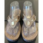 Natural Soul  By Naturalizer Womens 8 M  Tan Rhinestone Thong‎ Sandals Slip Ons Photo 1