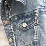 White House | Black Market WHBM Ruffle Feminine Bedazzled cropped denim jacket Photo 1