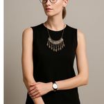 Statement Necklace Silver Tone Metal Dangle Pendant Boho Festival Jewelry Unique Photo 0