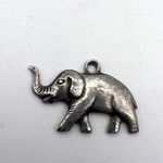 Vintage Women's Elephant Sterling Silver Trunk Up Silver Tone Necklace Pendant Photo 2