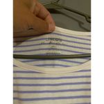 Chico's Purple And White Scoop Neck The Ultimate Tee 3/4 Sleeve Shirt 2 (L) Photo 3