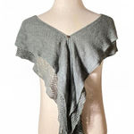 Womens Fairycore Knit Fringe Shawl Wrap Cardigan Boho Gray Grunge Size undefined Photo 0