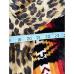 Charter Club  Brown/Black Cheetah‎ Button Up Chiffon Long Sleeve Blouse Size M Photo 6