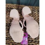 MIA Women's 7 M Pink Raffia Braided Straps Block Heel Open Toe Slide Sandals Photo 4