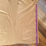 100% Silk Studio by Claude Bennett Open Front Matte Silk Pocket Cardigan Tan Size 10 Photo 5