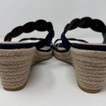 Stuart Weitzman  Twistie Flat Sandals Open Toe Wedge Heels Women's 7 Navy NWOB Photo 5