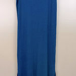 Lou & grey Teal Blue Linen Slab Knit Side Slit Maxi Dress Large Beach Lagenlook Photo 0