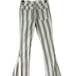 Altar'd State High Waist Striped Bell Bottom Pants White Green Sz S Photo 3