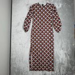 ZARA  Dress Womens XS Black Purple Geometric Print Midi Colorful Vlogger Favorite Photo 1