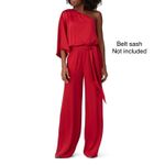 Ramy Brook Jumpsuit Tessa One Shoulder Half Sleeve Red Size Large Photo 10