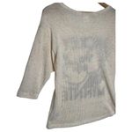 Disney  Top Womens M Knit Confetti Mickey Mouse Minnie Graphic Lightweight Cream Photo 10