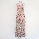 Dress the Population - New! Sidney Floral Appliqué Mesh Gown Photo 2