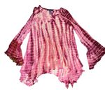 Studio West  Pink and White tie-dyed Floral Tunic Photo 1