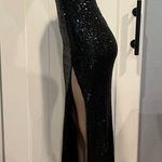 Honey and Rosie Black Sequin sequin small Dress high slit FLAWED Photo 4